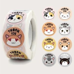 💟 2 /$20💟  Kitty THANK YOU stickers… perfect for your small business!!! 500…